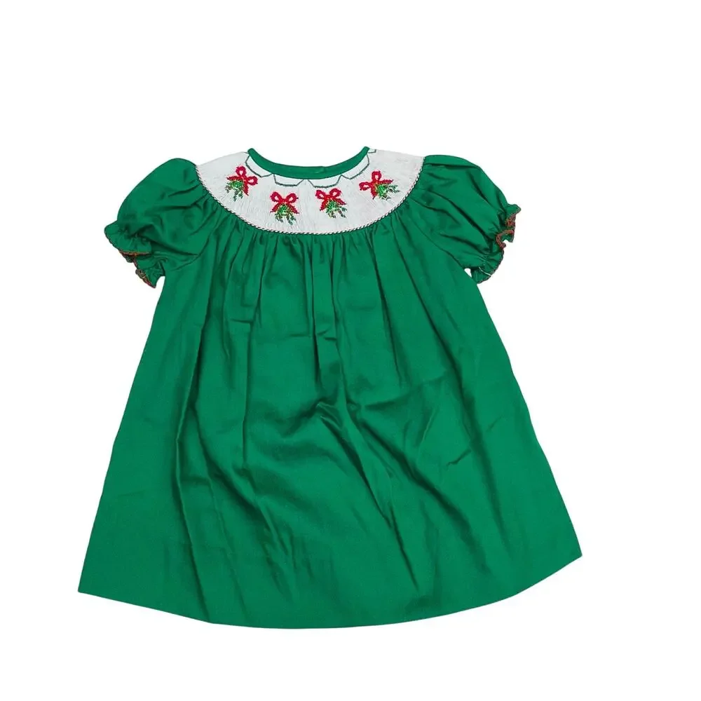 NWT LuLu BeBe 12M Christmas Smocked Dress